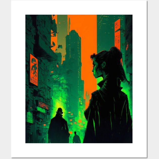 Cyberpunk neon city Wall Art by Geek Culture